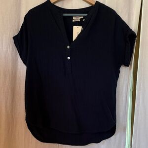Faherty Midnight Blue Short Sleeve Shirt